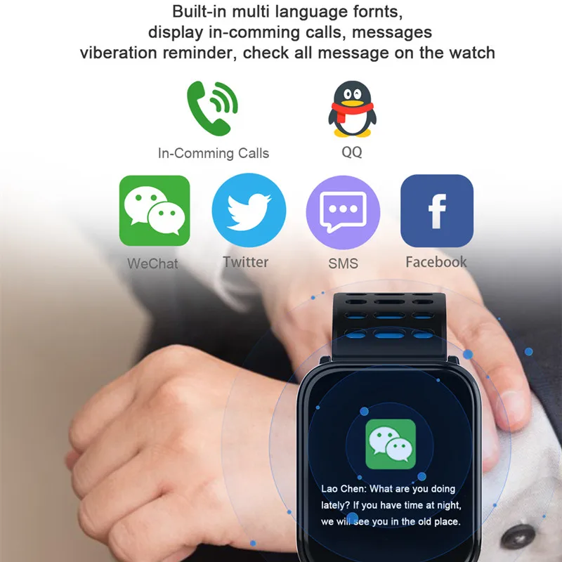 Смарт часы T6 мужские спортивные фитнес трекер пульсометр IP67 для Android IOS PK B57