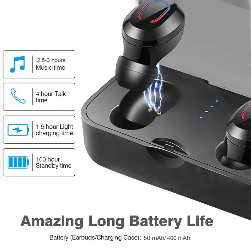 New 2Pcs Set Ti8s TWS bluetooth Earphones Ear buds Wireless BT 5 0 Stereo Headset with Mic for pods for iphone for xiaomi
