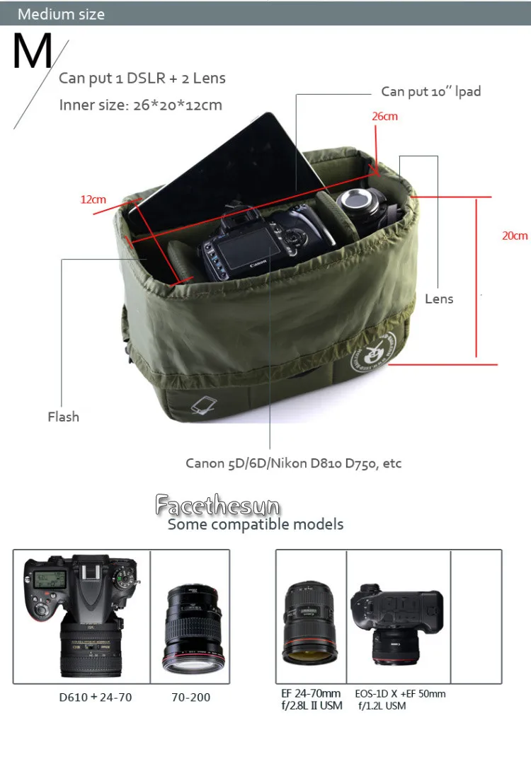 Camera bag insert YE801-5