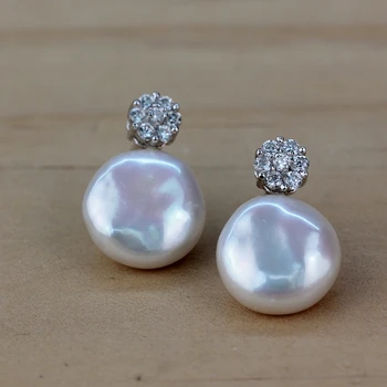 

Women Gift word 925 Sterling real Foreign designers, manuscripts, natural special-shaped pearl earrings, 925 Sterling Sil