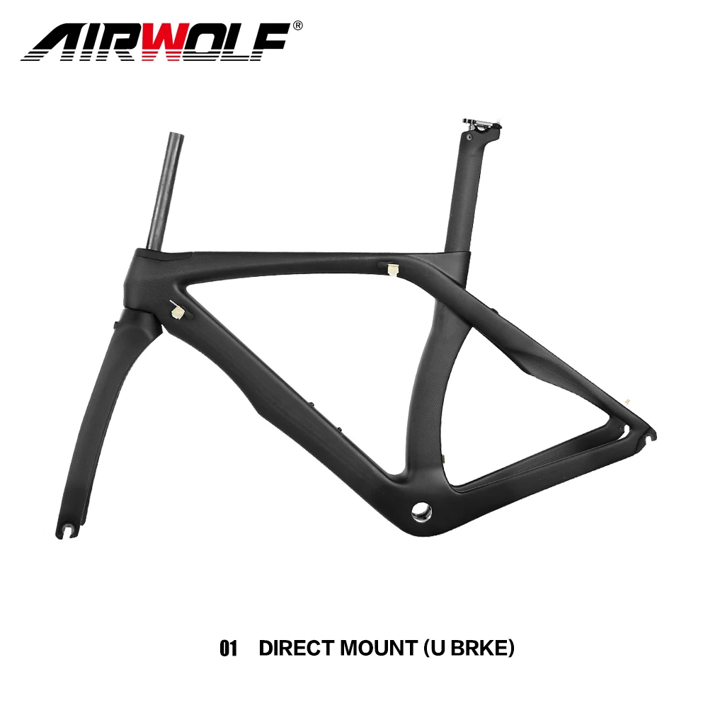

Airwolf 2018 Carbon road frame avaliable BSA/PF30/BB30 carbon racing bike frame with U/V brake accept OEM painting carbon frame