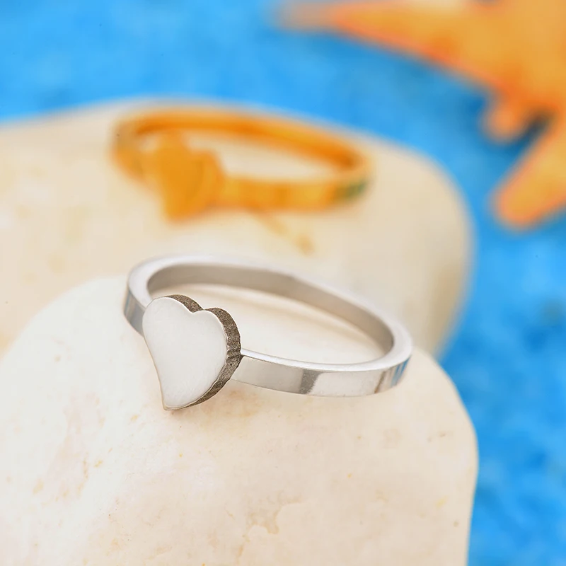 Fashion Unique Design Double Love Silver/Gold Color Wedding Women Rings For Couples Stainless Steel Best Friend Gift Baoyan N5