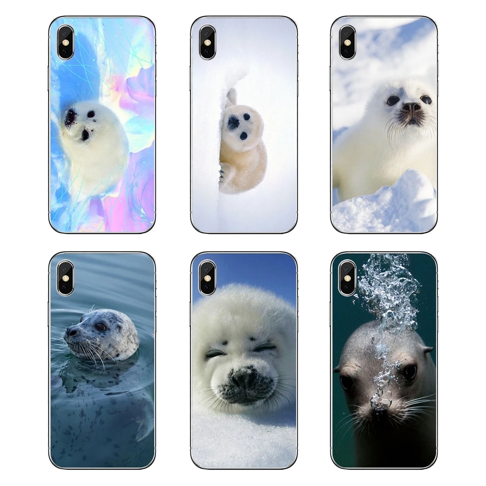 

Baby Seal Arctic Snow Print Nature Silicone Phone Cover Bag For Huawei Honor 8 8C 8X 9 10 7A 7C Mate 10 20 Lite Pro P Smart Plus