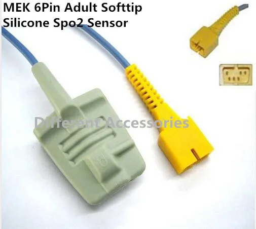 Совместимый с MEK 6pin для взрослых, силиконовый датчик SPO2, Пульсоксиметр Spo2, зонд Spo2, кабель для монитора, датчик ТПУ