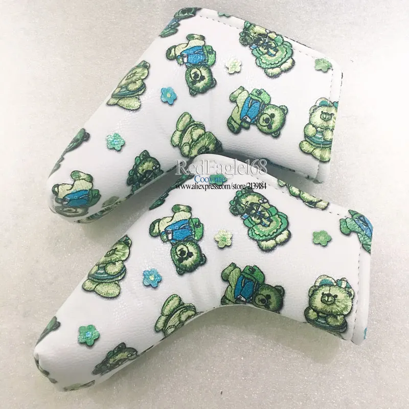 wholesale Original Golf headcover Cooyute Bear pattern PU T Golf Putte headcover Unisex Golf Clubs head cover Free shipping