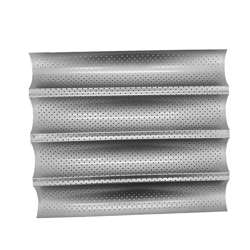 

Perforated Baguette Pan for French Bread Baking 4 Wave Loaves Loaf Bake Mold Toast Cooking Bakers Molding Oven Toaster Pan Tray
