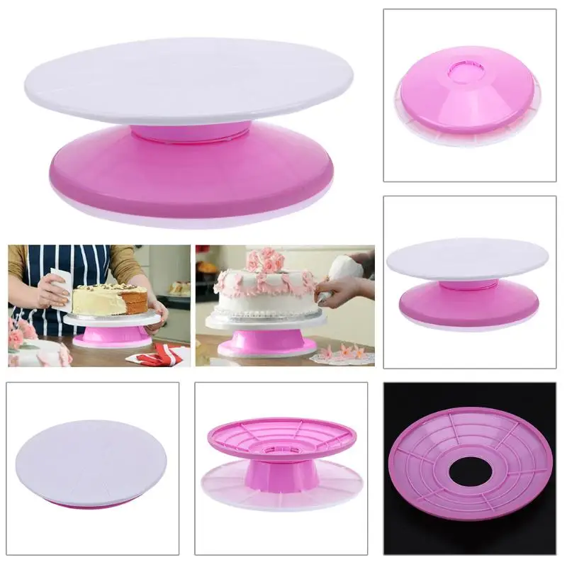 Пластмассовый поворотный стол для торта вращающийся пластиковый нож для теста декоративный крем подставка для пирожных торта поворотный стол горячая распродажа