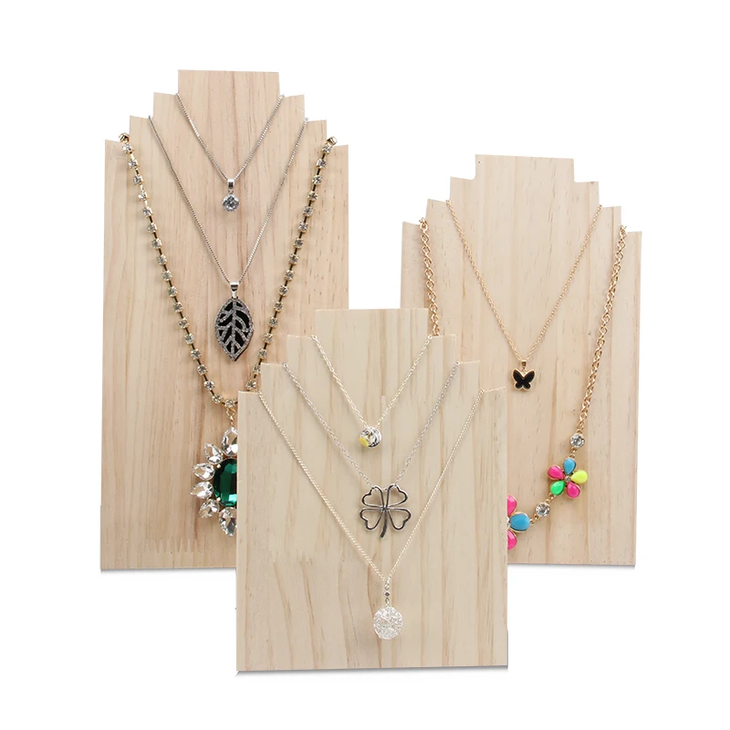 TONVIC Wholesale 1Pc Wood Necklace Chain Display Stand Jewelry Holder