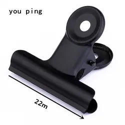Multi - Color Round Metal Clamp Clips - Ideal for Students and Office Supplies (Black -22mm)