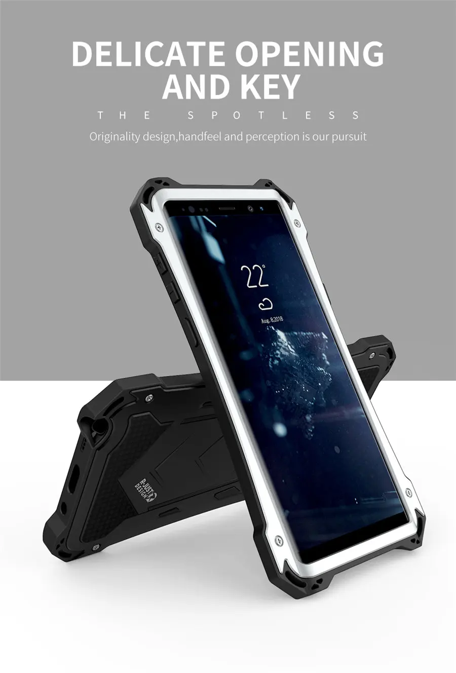 New Heavy Duty Case for Samsung Galaxy Note 9 Doom Armor Metal Case for Samsung Note 9 Original R-just Shockproof Cover (10)