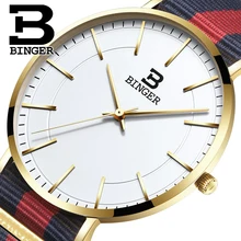 Switzerland BINGER men watches luxury brand ultrathin limited edition Waterproof lovers s quartz Wristwatches B 3050M