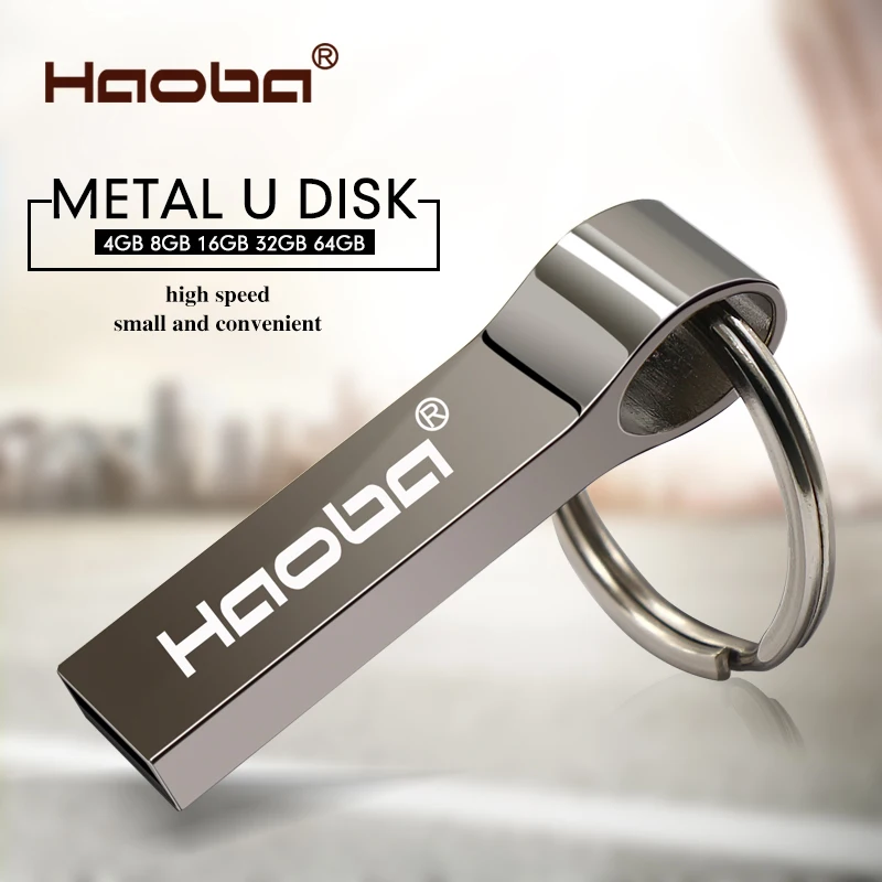 Key Ring Pen Drive 32GB 16GB 8GB 4GB Metal stainless steel Flash Drive