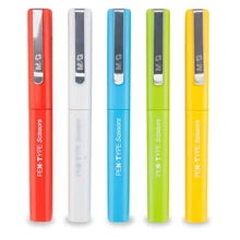 Индивидуальные цветные ножницы, Тип ручки, Складные портативные ножницы, безопасные ручные ножницы с защитной крышкой, портновские офисные принадлежности