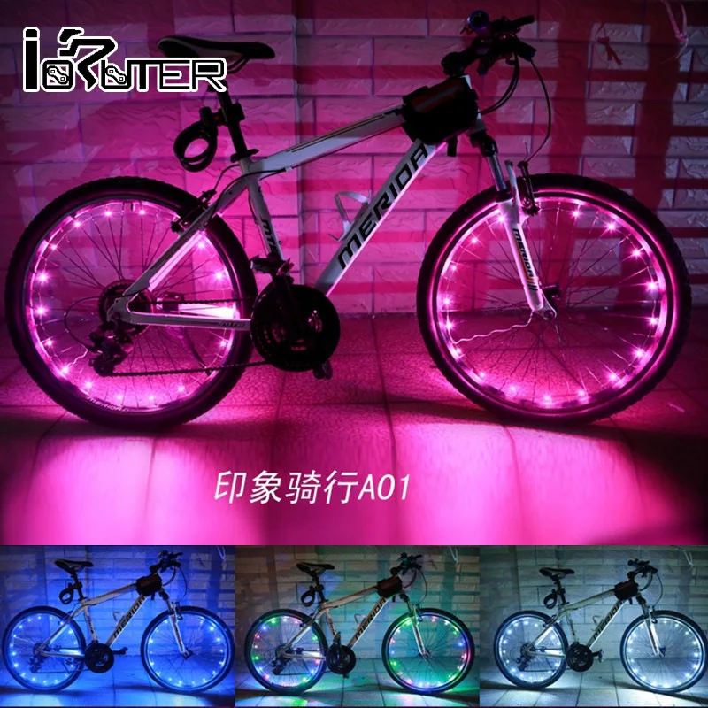 Riding Steel Wire Spokes Lights Mountain Bike Colorful Bikes Night