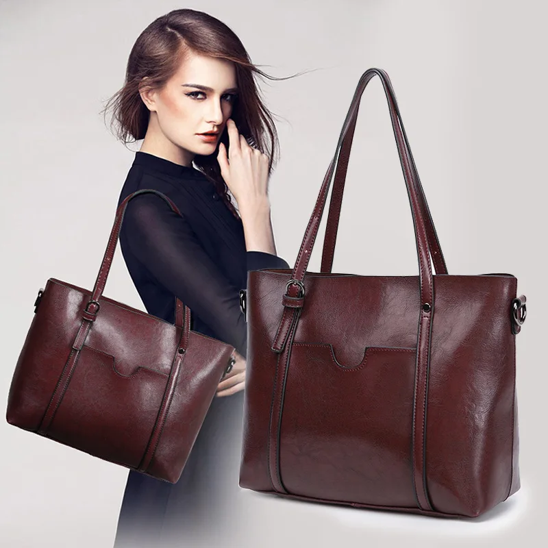 

Chu JJ European and American Style Women's PU Leather Handbags Big Size Women Shoulder Crossbody Bag Ladies Vintage Bags