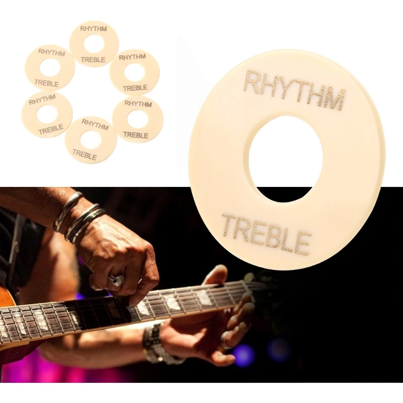 

6x Cream LP Guitar Toggle Switch Washer Rhythm Treble Ring for Les Paul