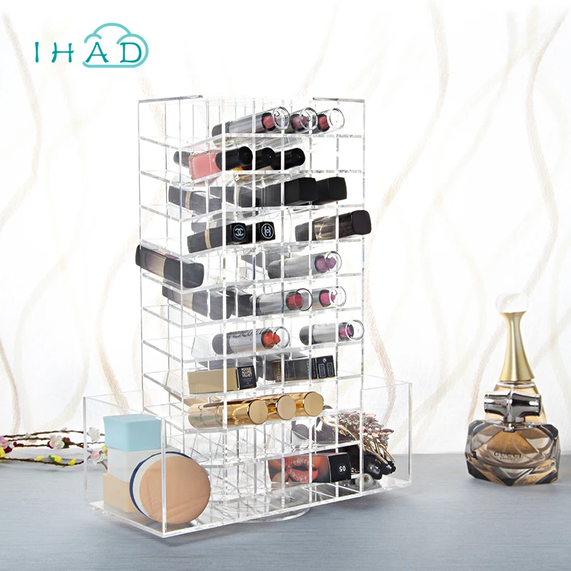 Acrylic Rotating lipstick case makeup brushes holder High Cosmetic Organizer Makeup Storage box Display Box Stand Rack gift | Дом и сад
