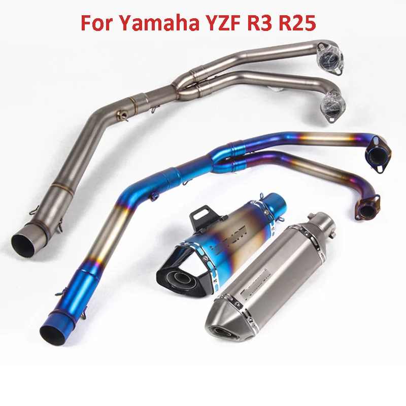 

Motorcycle Exhaust Muffler Full System Slip-on Mid Pipe Tube Exhaust Tail for Yamaha R3 R25