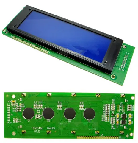 

NoEnName_Null 20PIN 19264 LCD Graphic Module KS0107 KS0108 Controller 3.3V 5V Blue Backlight White Word