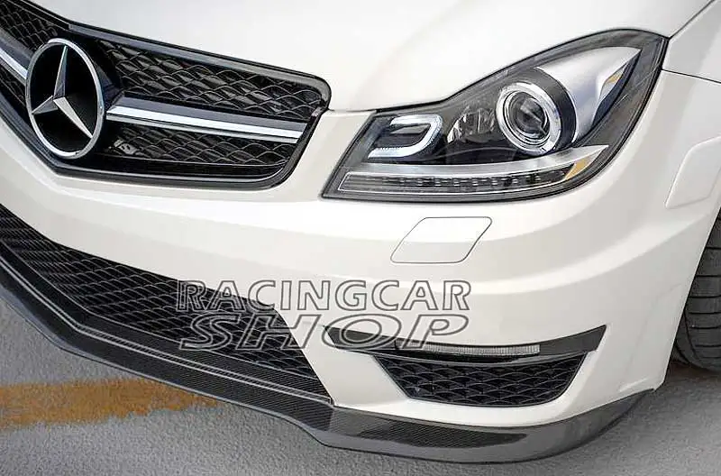 REAL CARBON FIBER Front Lip Spoiler For Mercedes Benz W204 C63 AMG Bumper 2011-2014