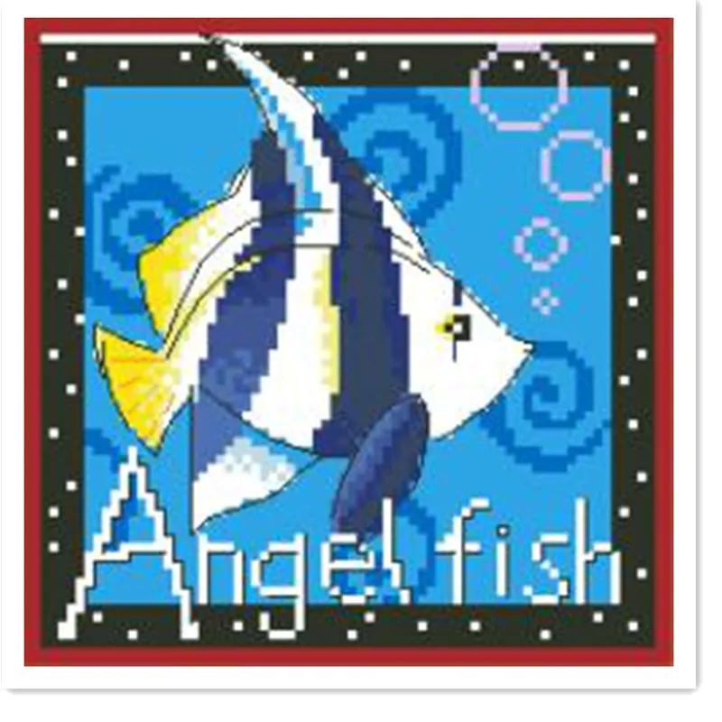 

Chinese Counted Cross Stitch Patterns Kits 11CT 14 CT Sets For Embroidery Kits Wall Home Decor Tropical Fish