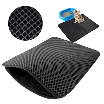

EVA Pet Cat Litter Mat Double-layer Cat Kitten Litter Tray Mat Nonslip Feeding Bowl Pad Waterproof Bottom Layer Easy Cleaning