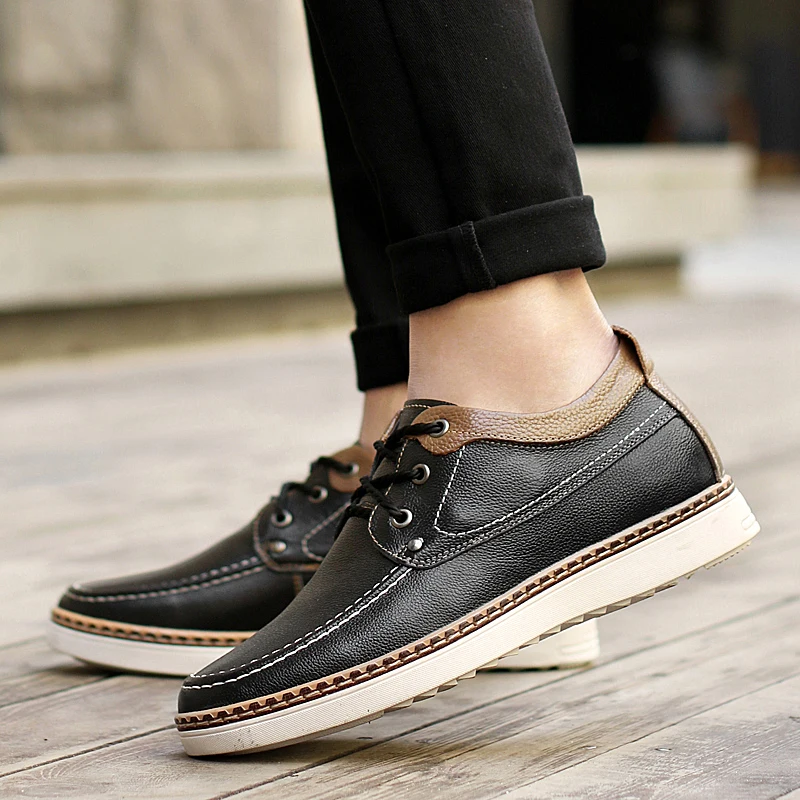 

Brand Mens Oxfords shoes Genuine Leather Formal Shoes Man Dress Shoes Round Toe lace up Vintage Men Flats shoes Casual Zapatos 3
