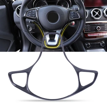 

DWCX Carbon Fiber Texture ABS Pattern Steering Wheel Cover Trim Decor Fit For Benz C-Class W205 GLC-Class X253 2016 2017
