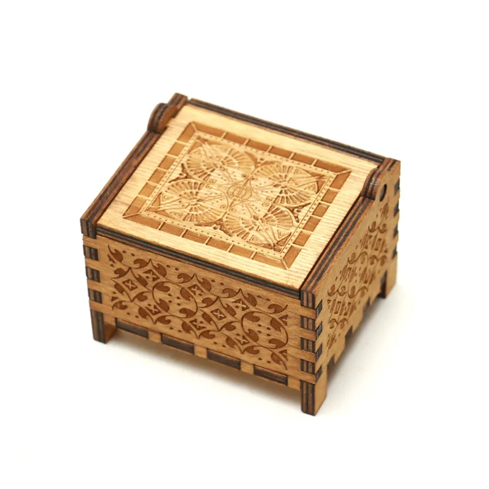 Winnie Music Box 18 Note Windup Clockwork Mechanism Engraved Wood Music Box for Kids,Play Winnie The Pooh Theme