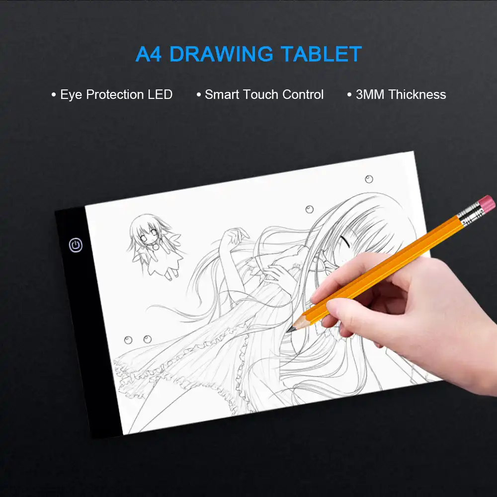 Chipal A4 Led Graphic Tablet Digital Drawing Pad Writing Painting Copy Board Tracing Table Electronic Usb Art Stencil Light Box