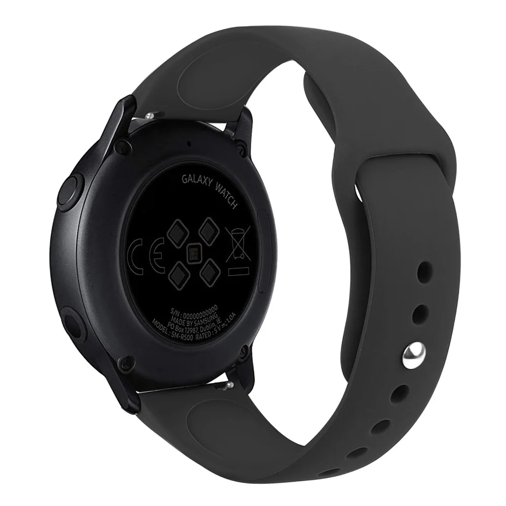 20 мм силиконовые полосы для samsung Galaxy Watch Active 2 ремешок маленький большой ремешок для Amazfit Bip samsung Galaxy watch 42 мм