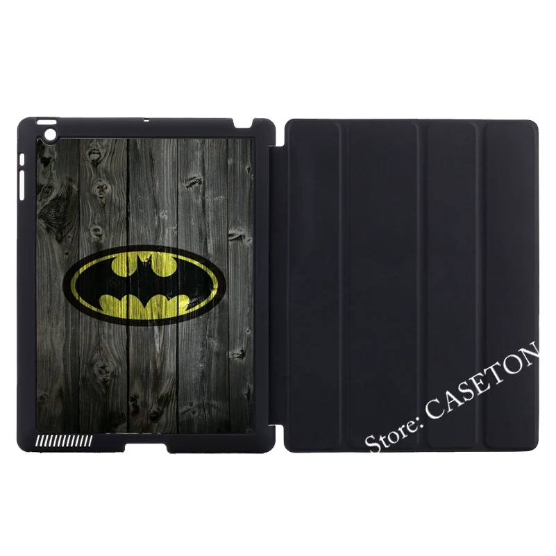 

Batman On Wood Pattern Print Smart Cover Case For Apple iPad Mini 1 2 3 4 Air Pro 9.7