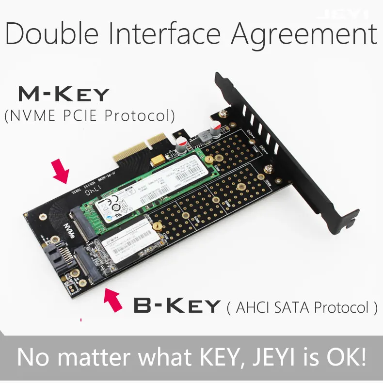 JEYI SK9 m.2 расширение NVMe адаптер NGFF поворот PCIE3.0 Вентилятор охлаждения SSD двойной добавить на карту SATA3 с вентилятором алюминиевая крышка емкости