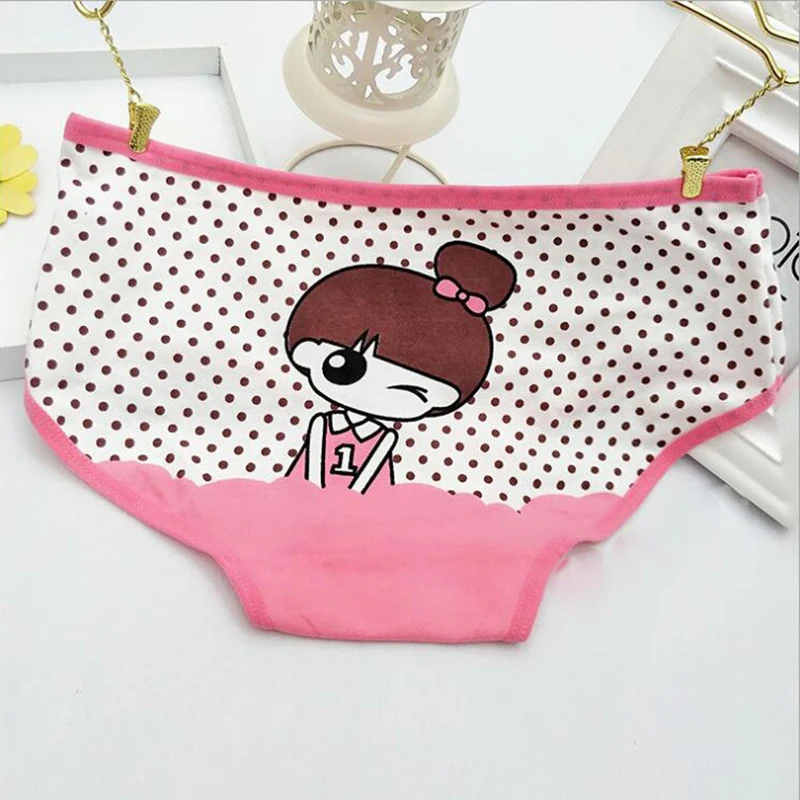 

2019 Fancy Panties Lady Underwear Women Cartoon Briefs Panties Spring Low-Rise Dot Panties Lingerie Female Women's Intimates