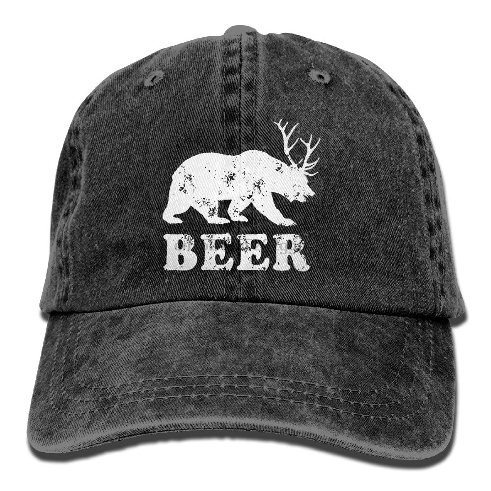 Взрослых Винтаж мыть окрашенные хлопок регулируемые Snapback Бейсбол Кепки Олень Медведь Пиво папа Trucker Hat