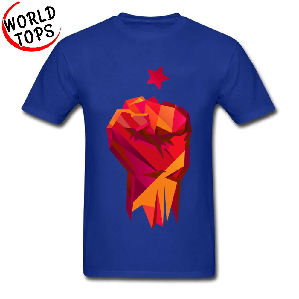 Fist of Revolution T-Shirt Short Sleeve Leisure Fashionable Men's Autumn Tees Leisure T Shirt Round Collar Pure Cotton Fist of Revolution blue