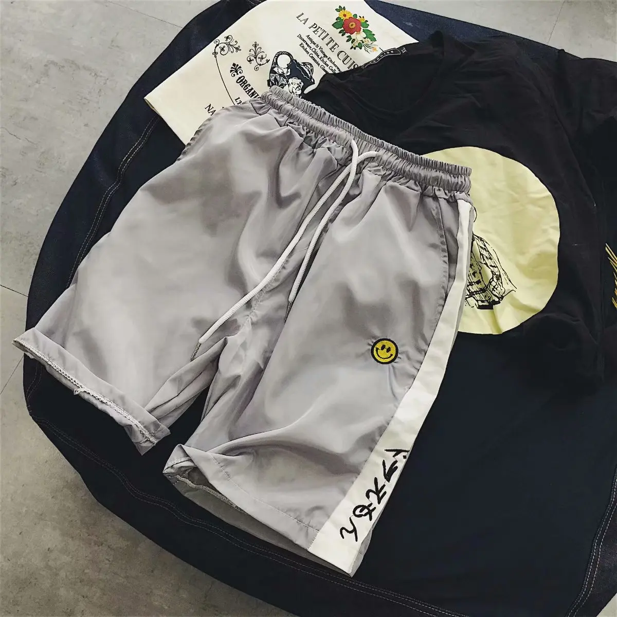 Men's Shorts Summer Solid Overalls Striped Sports Pocket Fashion New Male Soft Cool Loose Outdoor Streetwear