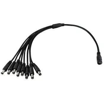 

1 Female to 2 4 8 Male DC Power Splitter Plug Cable for CCTV Security Camera Power Supply Adapter
