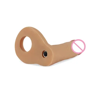 Strapon Dildo Penis Ring Vibrator TPE Ultra Soft Strap on Double Penetration Anal Toys Vibrating Dildos with Cock Ring Sex Toys 3