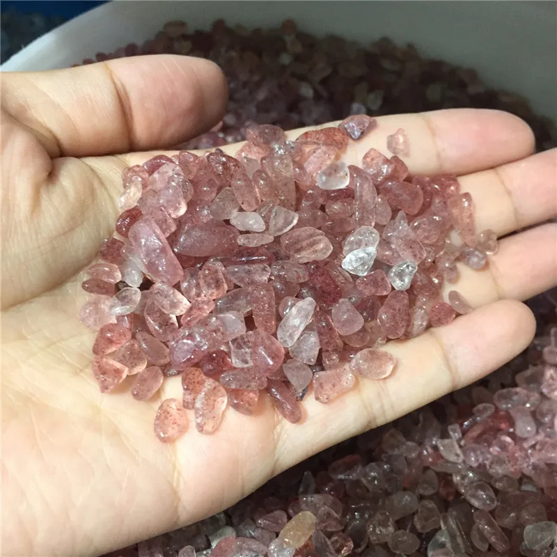 100 г натуральные камни и минералы Кристалл из клубничного кварца целебные