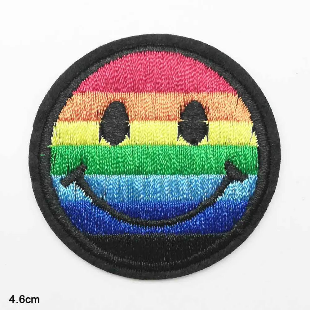 

Full Embroidered Colorful Smiley Emoji Iron On Embroidered Clothes Patches For Clothing Stickers Garment Apparel Accessories