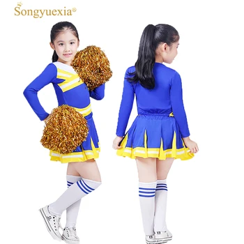 

SONGYUEXIA Children's Long-Sleeved Cheerleading Costume Aerobics Show Sports Costume Student Cheerleading suit