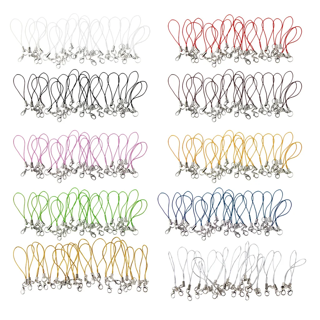 MagiDeal 20pcs Polyester Lanyard Charm Dangle Pendant Rope Cord for Mobile Phone Keys Findings Supplies