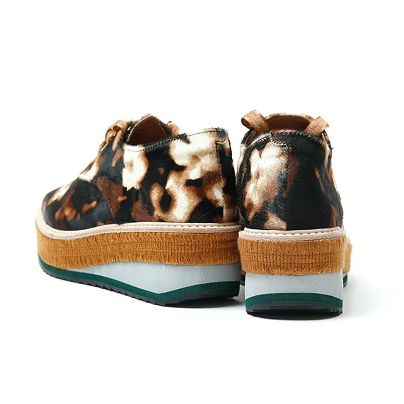Ugi Véritable Derbies Blanc apricot Creepers Pour Chaussures Printemps Cuir Femmes Automne Plate Dames En Camouflage forme pfpwrq7S