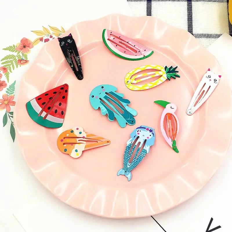 

1Pc Children Girl Metal Alloy Cartoon Fruit BB Hair Clips Snap Hairpin Barrettes