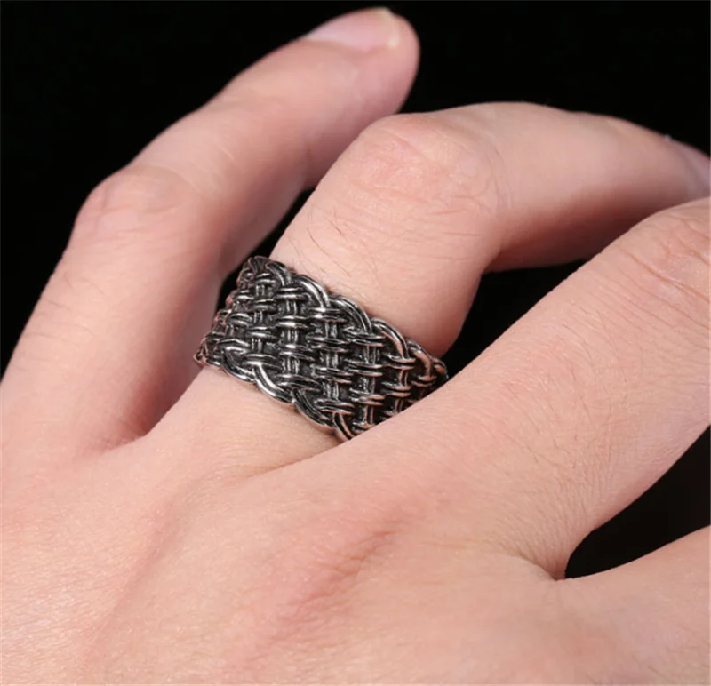 Ретро дизайн любовь переплетенное кольцо ретро Тканое мужское кольцо персонализированные властные титановые стальные ювелирные изделия