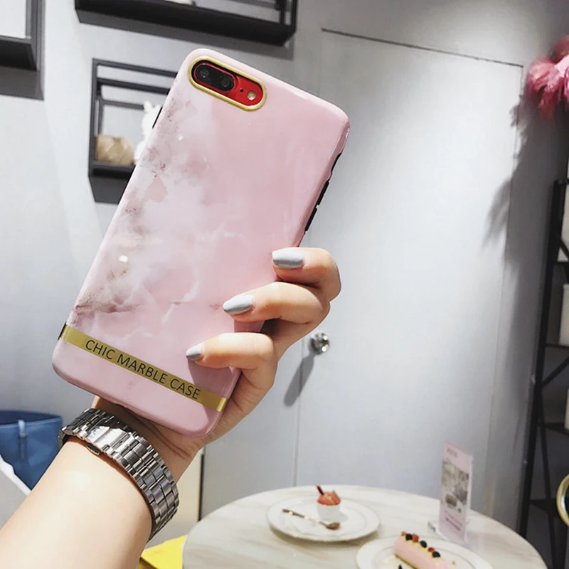 Aoweziic Net red marble brand 6S mobile phone shell X XS MAX XR For iPhone 6plus soft shell 7plus case simple lovers 8Plus