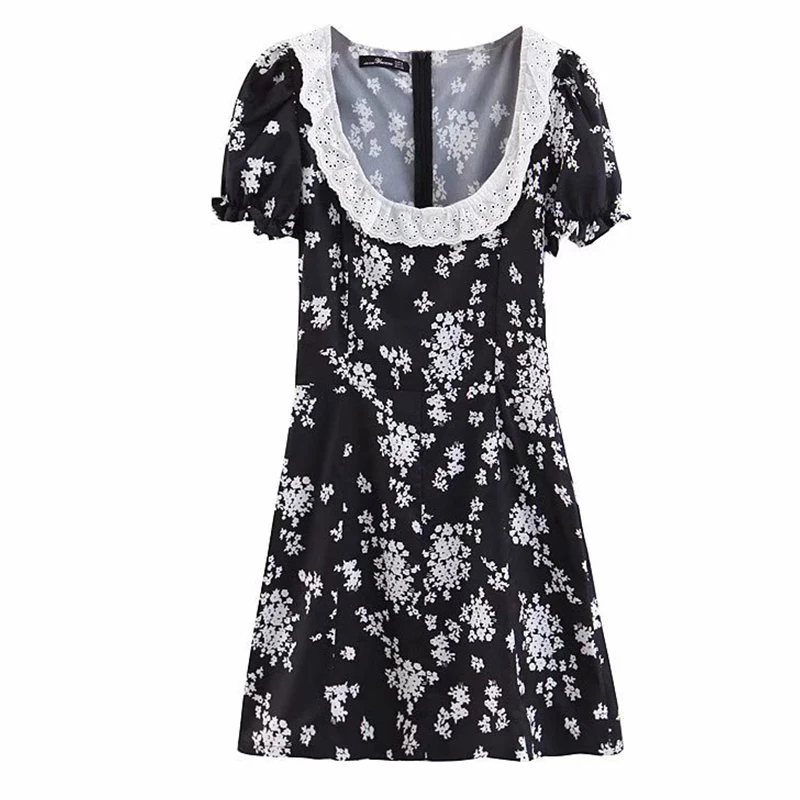 Women's Clothing Dress 2019 Cotton Fabric Ruffle Button Closure V-Neck Dress Ms Summer Street Sexy Slim Fit Temperament Clothing