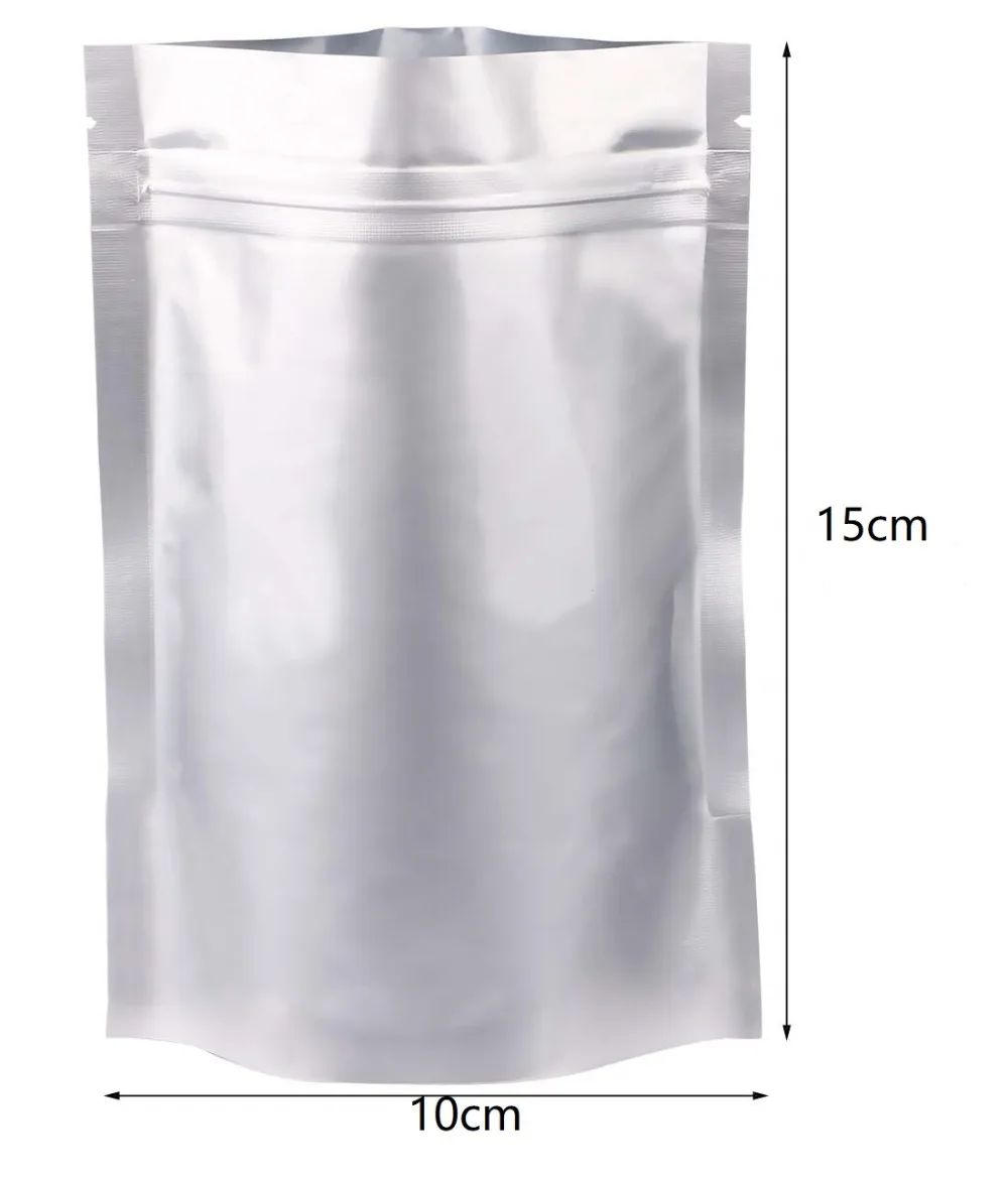 

Ysmile 10x15 CM Waterproof Foil Pouch Aluminum Bag for Food Storage Zipper Lock 100 PC