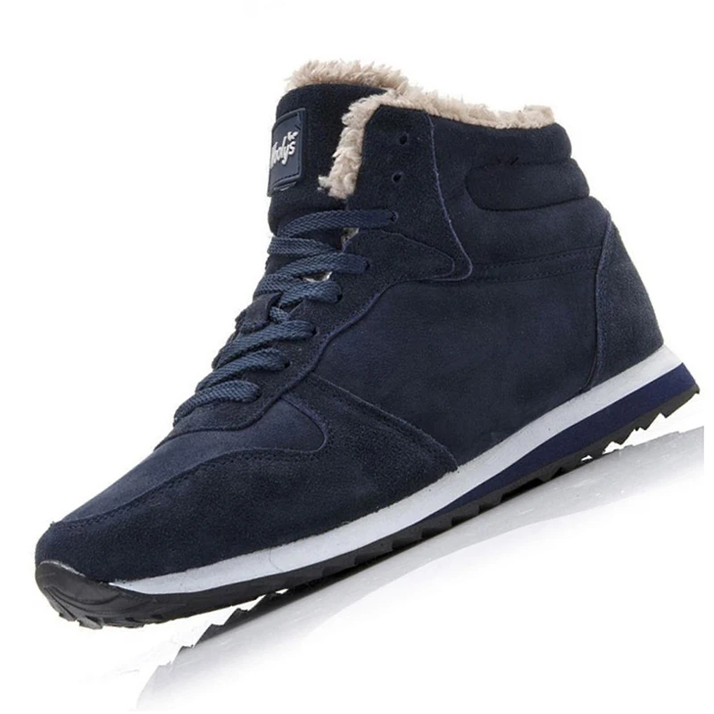 Comprar Botas de Hombre Zapatos de invierno de talla grande 35 48 Botas de tobillo calientes para Hombre Botas de invierno de cuero zapatos de Hombre zapatillas de invierno de felpa para Hombre